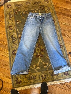 Free People Washed Light Blue Boyfriend Jeans